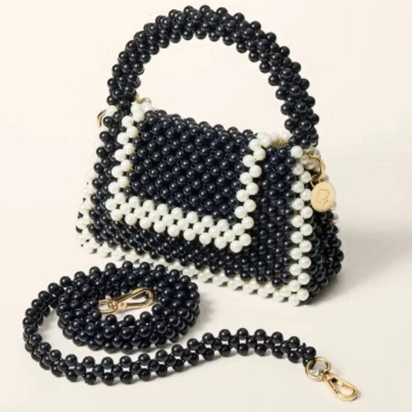 NWT Colorblock Beaded Crossbody Bag - kate spade new york x Target Black/White - Picture 2 of 6